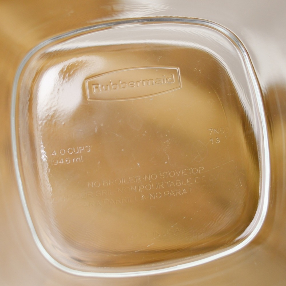 Rubbermaid Glass Storage Container NO LID 4 Cups 946 ml 7N63 Discontinued - Picture 2 of 4